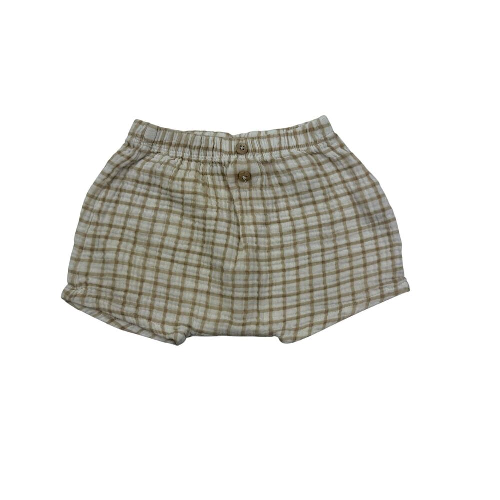 Zara Neutral Plaid Baby Shorts